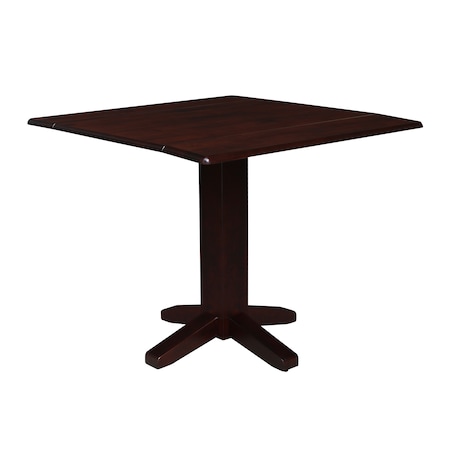 International Concepts Round 36 in Square Dual Drop Leaf Dining Table, Rich Mocha, 36 W, 36 L, 30 in H, Wood, Rich Mocha T15-36SDP